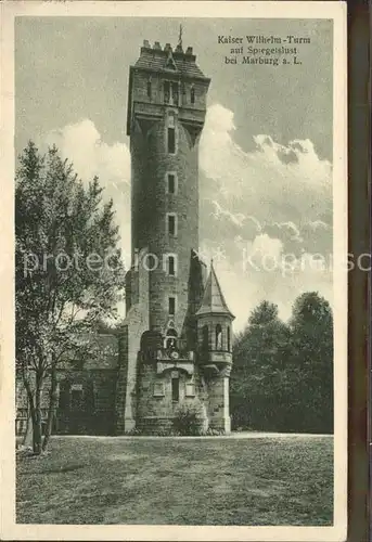 Marburg Lahn Kaiser Wilhelm Turm auf Spiegelslust Aussichtsturm Kat. Marburg