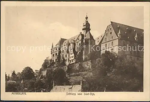 Marburg Lahn Schloss von Sued Ost Kat. Marburg