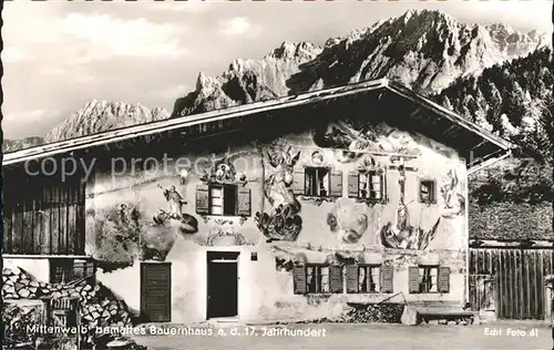 Mittenwald Bayern Bemaltes Bauernhaus 17. Jhdt. Kat. Mittenwald