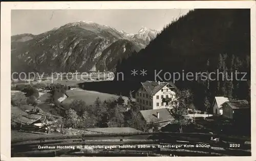Mayrhofen Zillertal Gasthaus Hochsteg gegen Hochfeld und Brandberger Kolm Kat. Mayrhofen