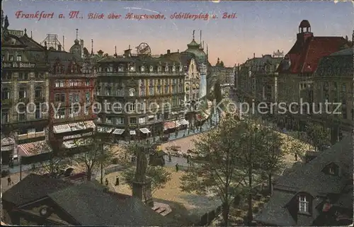 Frankfurt Main Blick ueber Hauptwache Schillerplatz und Zeil Kat. Frankfurt am Main