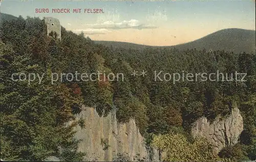 Oberhaslach Bas Rhin Elsass Burg Nideck mit Felsen Mittelalter Vogesen Kat. Oberhaslach