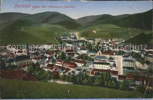 Markirch gegen den Grenzkamm gesehen Vogesen Kat. Sainte Marie aux Mines