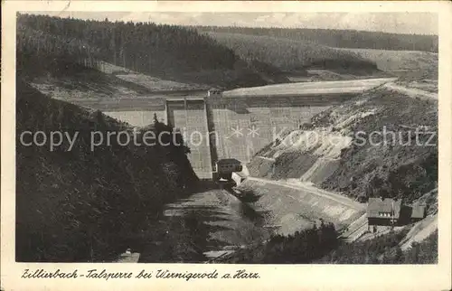 Wernigerode Harz Zillierbach Talsperre Sperrmauer Kat. Wernigerode