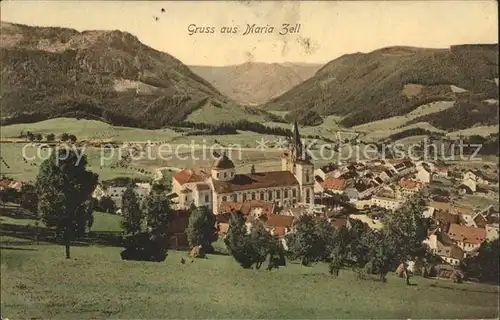 Mariazell Steiermark Teilansicht mit Basilika Kat. Mariazell