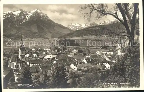 Trofaiach Ortsansicht mit Kirche Alpenpanorama Kat. Trofaiach