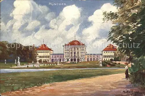 Muenchen Koenigliches Schloss Nymphenburg Kuenstler M. Herterich Kat. Muenchen