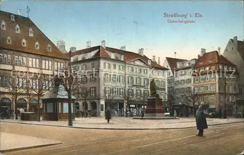 Strassburg Elsass Gutenbergplatz Denkmal Statue Kat. Strasbourg