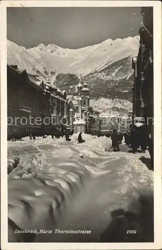 Innsbruck Maria Theresienstrasse tief verschneit Kat. Innsbruck