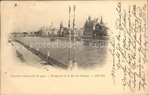 Paris Exposition Universelle de 1900 Perspective de la Rue des Nations Weltausstellung Kat. Paris