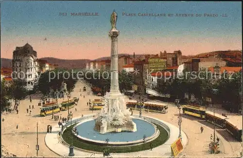 Marseille Place Castellane Obelisque Avenue du Prado Tram Kat. Marseille