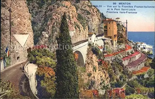 Menton Alpes Maritimes Grimaldi Frontiere Franco Italienne Pont Saint Louis Cote d Azur Kat. Menton