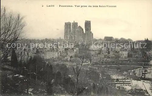 Laon Aisne Vue prise du bois Saint Vincent Kat. Laon