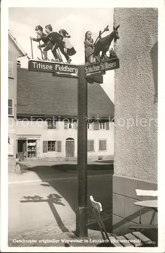 Lenzkirch Wegweiser Schnitzereien Kat. Lenzkirch