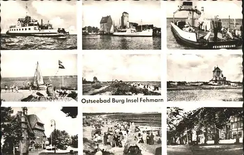 Burg Fehmarn Teilansicht Ostseebad Dampfer Faehre Fehmarnsund Strand Kat. Fehmarn