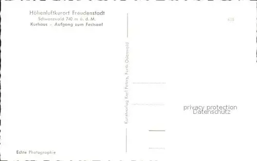 Freudenstadt Kurhaus Aufgang zum Festsaal Hoehenluftkurort Kat. Freudenstadt