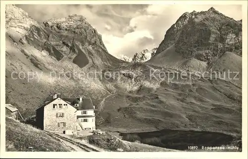 Rappenseehuette Schutzhaus Heilbronnerweg Alpiner Wanderweg Allgaeuer Alpen Kat. Oberstdorf