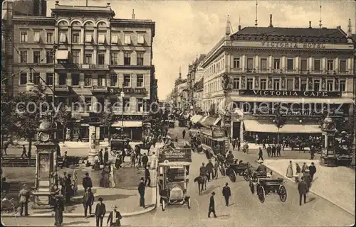 Berlin Friedrichstrasse Unter den Linden Pferdedroschke Automobil Standuhr Kat. Berlin