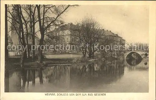 Weimar Thueringen Schloss von der Ilm aus gesehen Kat. Weimar