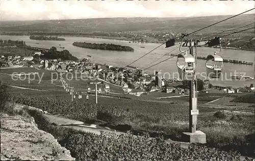 Ruedesheim Rhein mit Sesselbahn Panorama Kat. Ruedesheim am Rhein