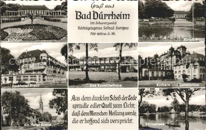 Bad Duerrheim Hoechstgelegenes Solbad Europas Kurhaus Kurpark Sanatorium Hotel Salinensee Gedicht Kat Bad Duerrheim Nr Sv55041 Oldthing Ansich