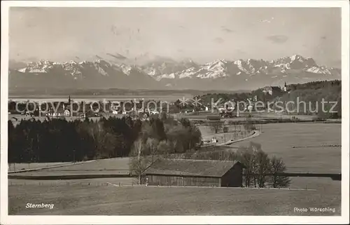 Starnberg Gesamtansicht mit Alpenpanorama Kat. Starnberg