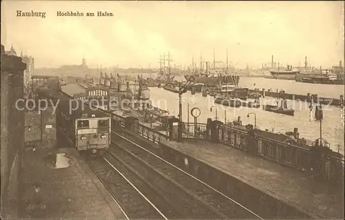 Hamburg Hochbahn am Hafen Eisenbahn Schiffe Kat. Hamburg