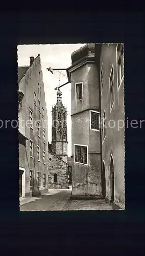 Villingen Schwenningen Rathausgasse mit Blick auf einen Muensterturm Kat. Villingen Schwenningen