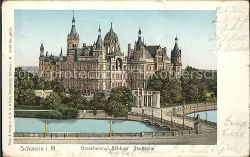 Schwerin Mecklenburg Grossherzogliches Schloss Bruecke Kat. Schwerin