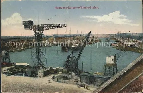 Hamburg Kaiser Wilhelm Hafen Schiffskran Kat. Hamburg