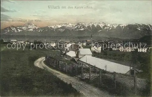 Villach Kaernten Panorama mit Karawanken Kat. Villach