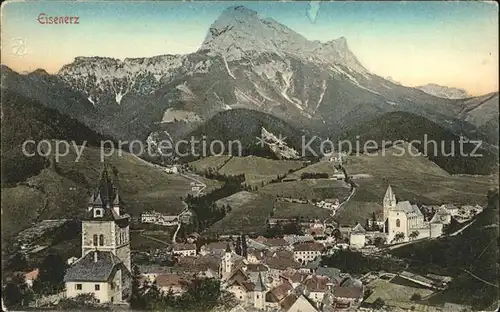 Eisenerz Steiermark Ortsansicht mit Kirche Alpen Kat. Eisenerz