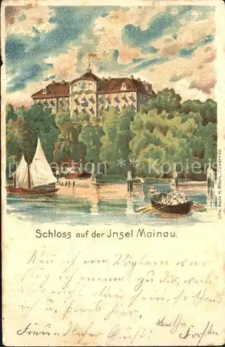 Insel Mainau Schloss Kuenstlerkarte Kat. Konstanz Bodensee