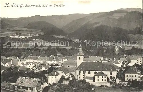 Kindberg Ortsansicht mit Kirche Kat. Kindberg