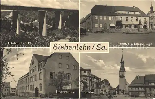 Siebenlehn Autobahnbruecke Rathaus Schusterjunge Finanzschule Kirche Kat. Grossschirma