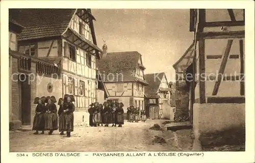 Engwiller Paysannes allant a l Eglise Scenes d Alsace Collection l Alsace Kat. Engwiller