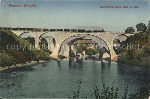 Kempten Allgaeu Eisenbahnbruecke ueber die Iller Kat. Kempten (Allgaeu)