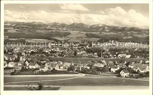 Wangen Allgaeu Gesamtansicht mit Alpenpanorama Kat. Wangen im Allgaeu