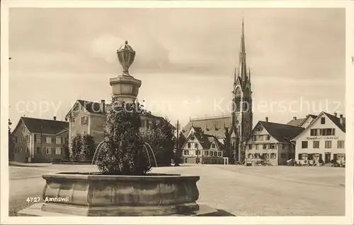 Amriswil TG Marktplatz Brunnen Kirche Gasthof Kat. Amriswil