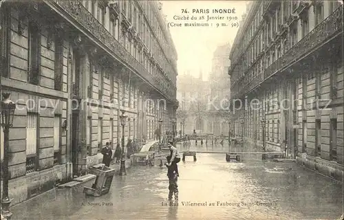 Paris Cliche Janvier 1910 Inondation Crue de la Seine Kat. Paris