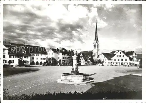 Amriswil TG Marktplatz Brunnen Kirche Kat. Amriswil