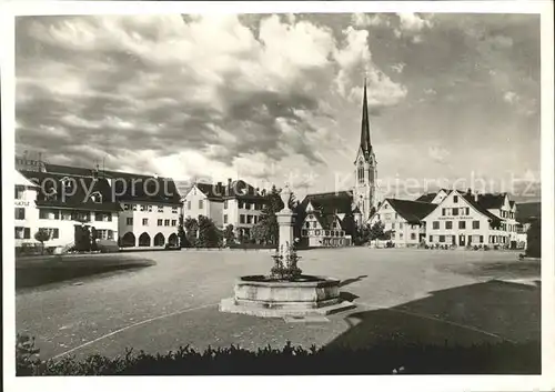 Amriswil TG Marktplatz Brunnen Kirche Kat. Amriswil