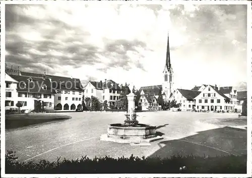 Amriswil TG Marktplatz Brunnen Kirche Kat. Amriswil