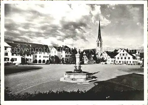 Amriswil TG Marktplatz Brunnen Kirche Kat. Amriswil