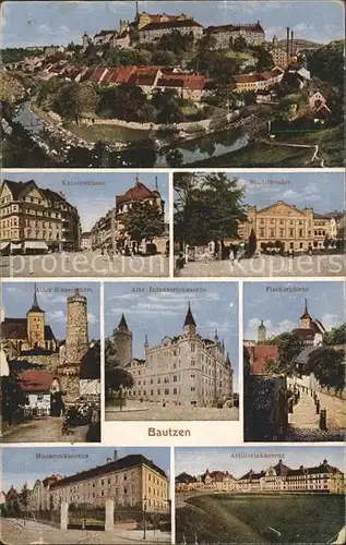 Bautzen Schloss Kaiserstrasse Stadttheater Fischerpforte Kaserne Wasserturm Kat. Bautzen