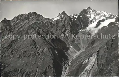 Randa Leiterspitz Taeschhorn Gebirgspanorama Walliser Alpen Kat. Randa