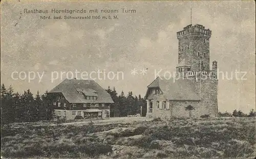 Hornisgrinde Rasthaus mit neuem Turm Schwarzwald Kat. Sasbach
