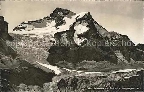 Klausenpass Blick zum Scheerhorn Gebirgspanorama Glarner Alpen Kat. Klausen