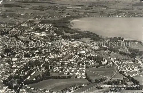 Yverdon les Bains Lac de Neuchatel vue aerienne Kat. Yverdon les Bains