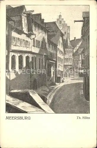 Meersburg Bodensee Altstadt Kuenstlerkarte Th. Hoehn Serie Ansichten Kat. Meersburg